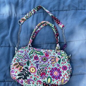 Vera Bradley Purple and Green Quilted Shoulder Bag Viva La Vera